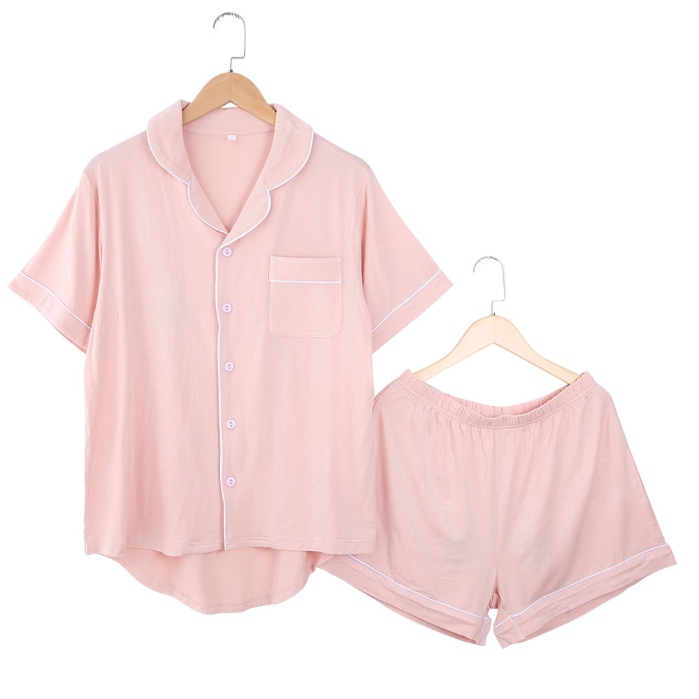Pijama feminino super macio de verão, cor personalizada, roupa de dormir, 2 peças, confortável, algodão de bambu, pijama para mamãe