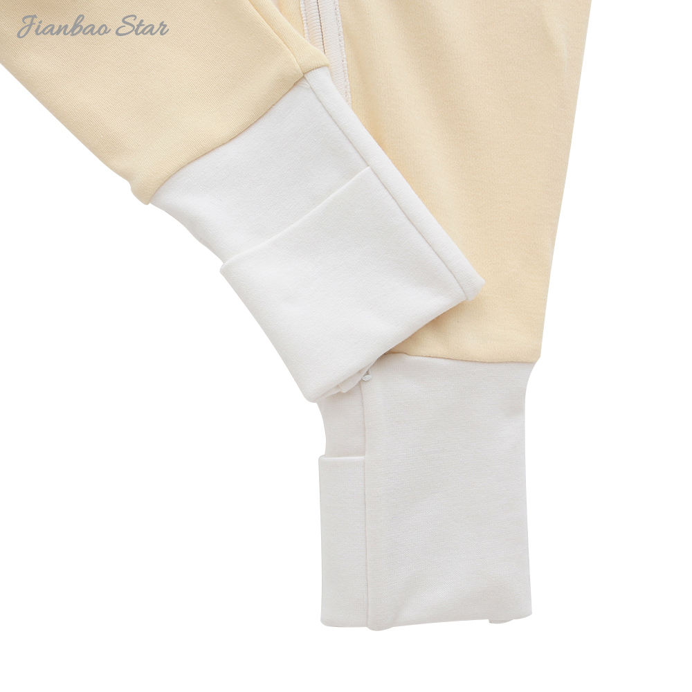 Macacão de bebê extra macio de algodão de bambu, manga longa, botão com zíper, conjunto de roupas de bebê, impressão personalizada, roupas infantis