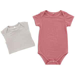 Clássico manga curta macacão de bebê macio bambu elastano tecido algodão ecológico roupas de bebê primavera verão estilo roupas