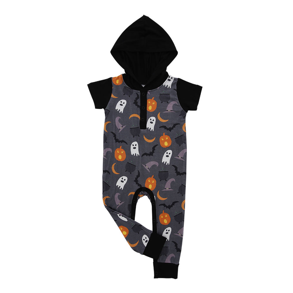 Verão tecido de bambu impresso unisex macio bebê macacão personalizado manga curta meninas meninos roupas com chapéu roupas de bebê