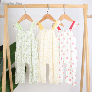 Novo design de alta qualidade 100% algodão malha confortável botões condole cinto respirável roupas das meninas do bebê macacão