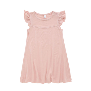 Venda quente design sem mangas verão bambu malha super macio OEM personalizado bebê crianças vestido de menina