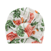 Adorável chapéus de bebê tecido de bambu doce flora padrão muçulmano decoração facial acessórios personalizados conjunto de macacão de bebê