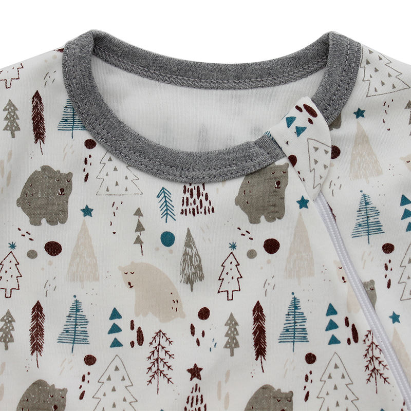 Atacado recém-nascido da criança do bebê saco de dormir padrões impressos roupas do bebê personalizar unisex bebê macacão conjunto com zíper