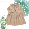 Plissado colarinho do bebê meninas vestido casual roupas de festa adorável outono manga longa bebê macacão conjunto moda bebê menina saia
