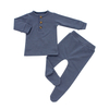 Atacado roupas para bebês recém-nascidos, pijamas infantis para dormir, roupas 100% algodão, cor sólida, mangas compridas, conjunto de roupas para bebês