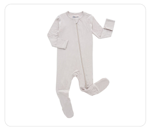 Atacado footie design bebê meninos meninas manga longa bodysuit elastano roupas de bambu anti apertos footie zíper macacão pijamas
