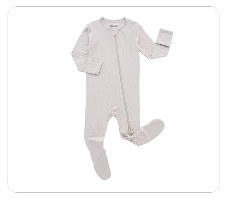 Atacado footie design bebê meninos meninas manga longa bodysuit elastano roupas de bambu anti apertos footie zíper macacão pijamas