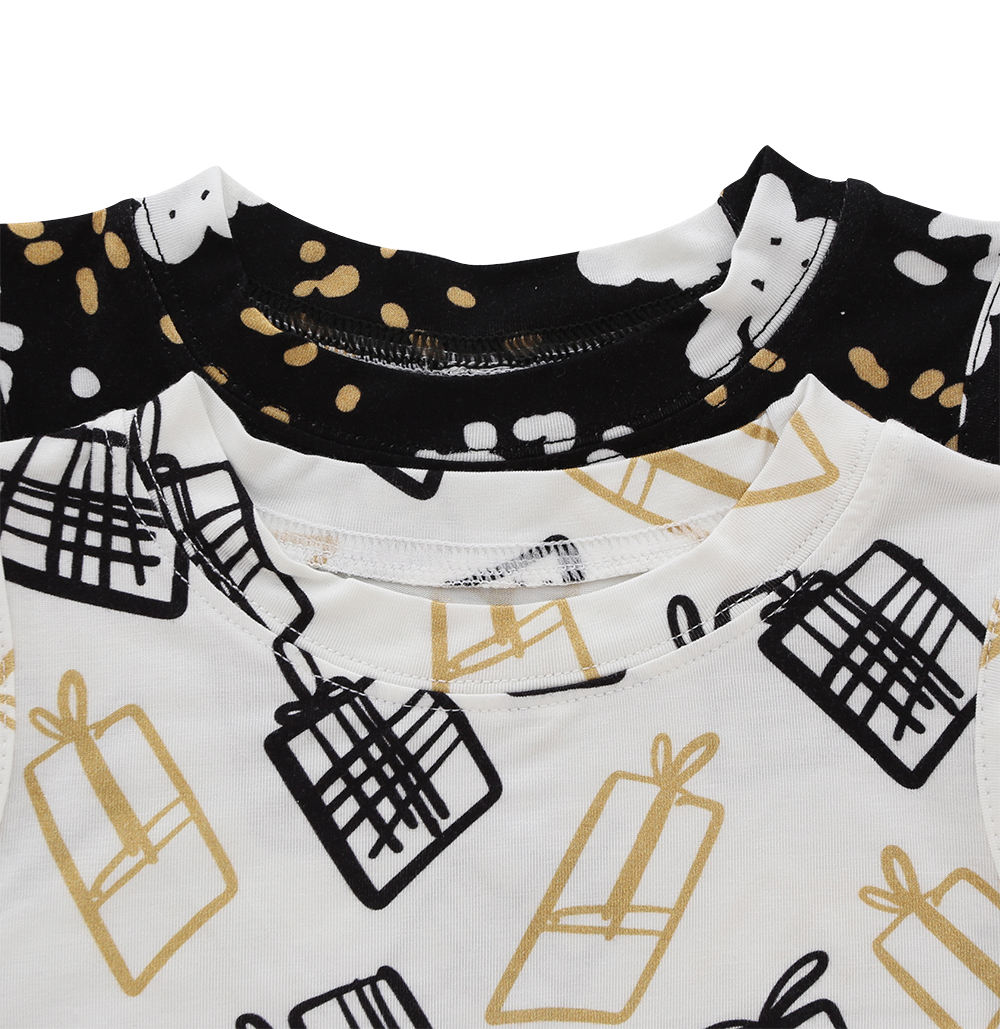 Conjunto de pijama de bebê com design clássico, sem mangas, roupa de dormir, bambu, elastano, algodão, unissex, verão, duas peças