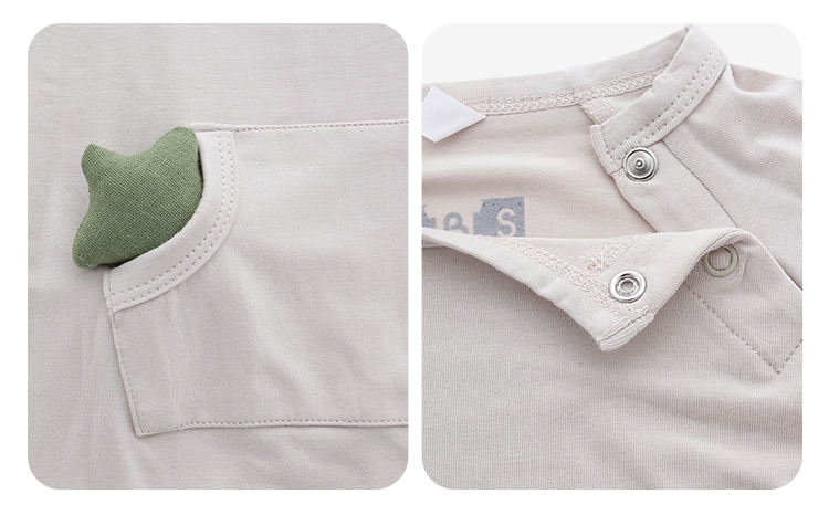 Bebê criança outono macacão manga longa com bolso e botão de pressão design macacão de bebê de cor sólida