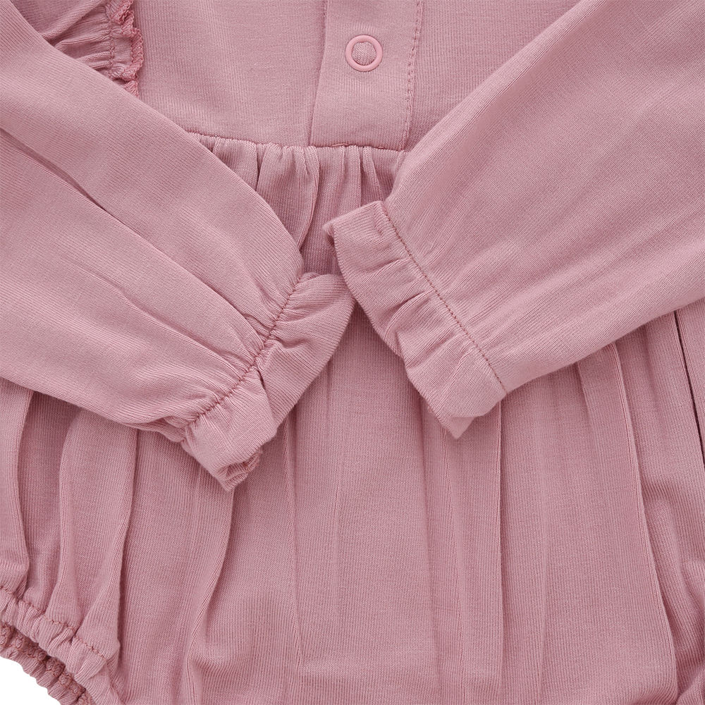 Adorável bebê meninas babados macacão atacado personalizado bebê velo roupas outono algodão de bambu macio crianças macacão