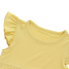 Vestido infantil com babados para meninas, estilo verão, atacado, sem mangas, linha A, vestido infantil