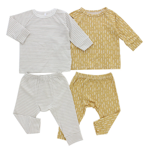 Conjunto de roupas para bebês recém-nascidos, listras horizontais, 2 peças, pijama de manga comprida, 100% algodão, venda imperdível