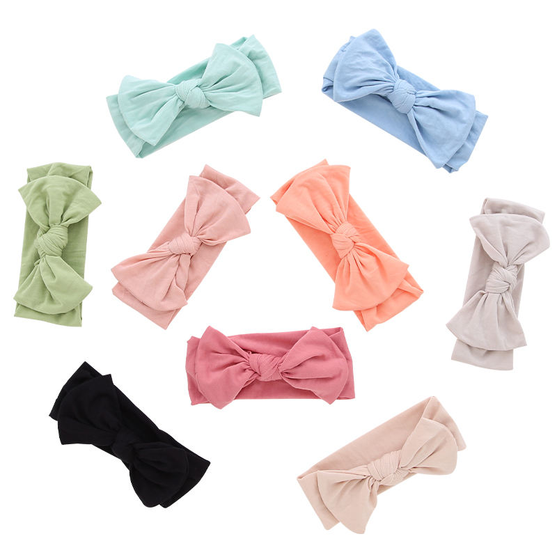 Chuveiro facial decorado bebê meninas cabeça banda de alta qualidade tecido bambu doce cor sólida lenço cabeça oem atacado bandana