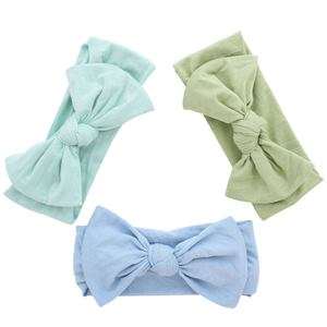 Chuveiro facial decorado bebê meninas cabeça banda de alta qualidade tecido bambu doce cor sólida lenço cabeça oem atacado bandana