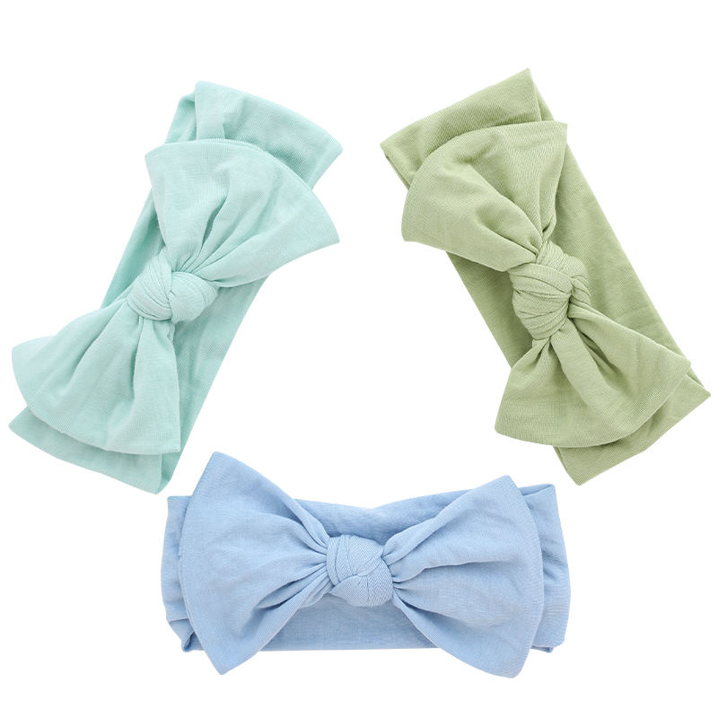 Chuveiro facial decorado bebê meninas cabeça banda de alta qualidade tecido bambu doce cor sólida lenço cabeça oem atacado bandana