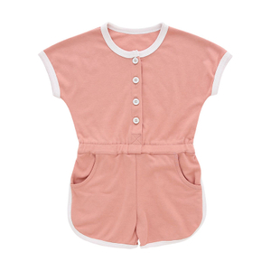 Atacado macacão de criança roupas de bebê manga curta cor sólida bambu elastano algodão macio roupas de bebê personalizar aceitável
