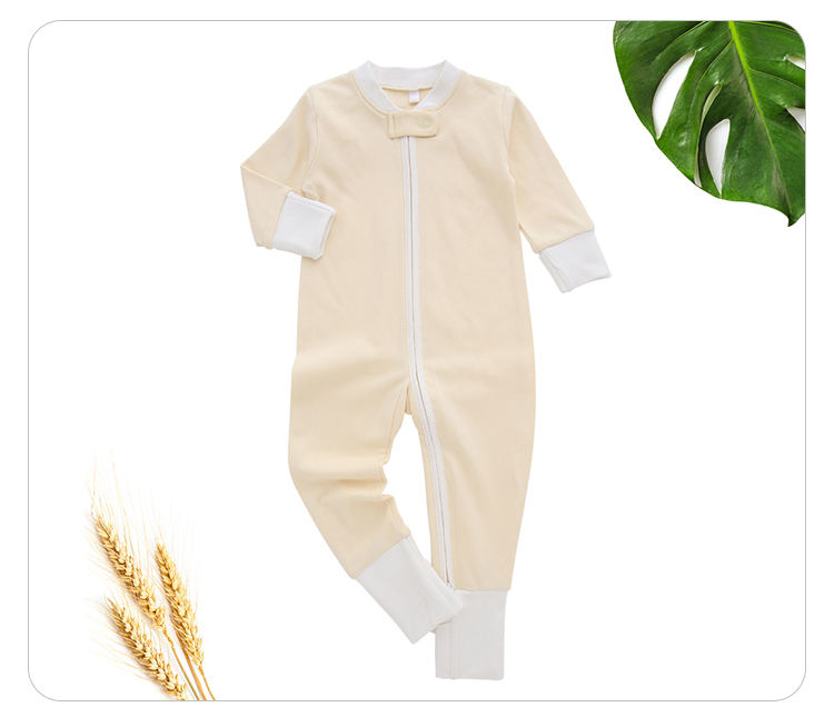 Macacão de bebê extra macio de algodão de bambu, manga longa, botão com zíper, conjunto de roupas de bebê, impressão personalizada, roupas infantis