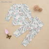 Novo conjunto de pijamas de bebê por atacado manga longa roupa de dormir bambu viscose elastano algodão unissex outono inverno roupas de duas peças