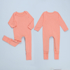 Atacado novo estilo com design de zíper 0-24m conjunto macacão de bebê personalizado cor lisa macacão de bebê recém-nascido roupas terno de bebê
