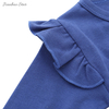 Boutique design de inverno estilo babado com botão de pressão 100% algodão recém-nascido bebê menina macacão conjunto macacão