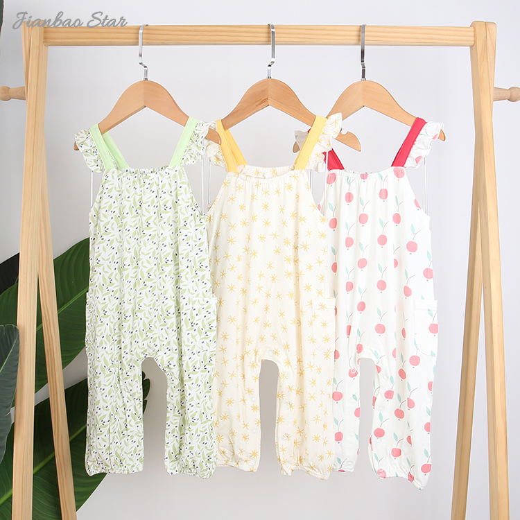 Novo estilo alça de ombro suspensório de bebê macio e confortável tecido elastano de bambu personalizar padrão de cores roupas de bebê