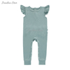 Romper de babado para bebê com estampa personalizada de spandex de bambu