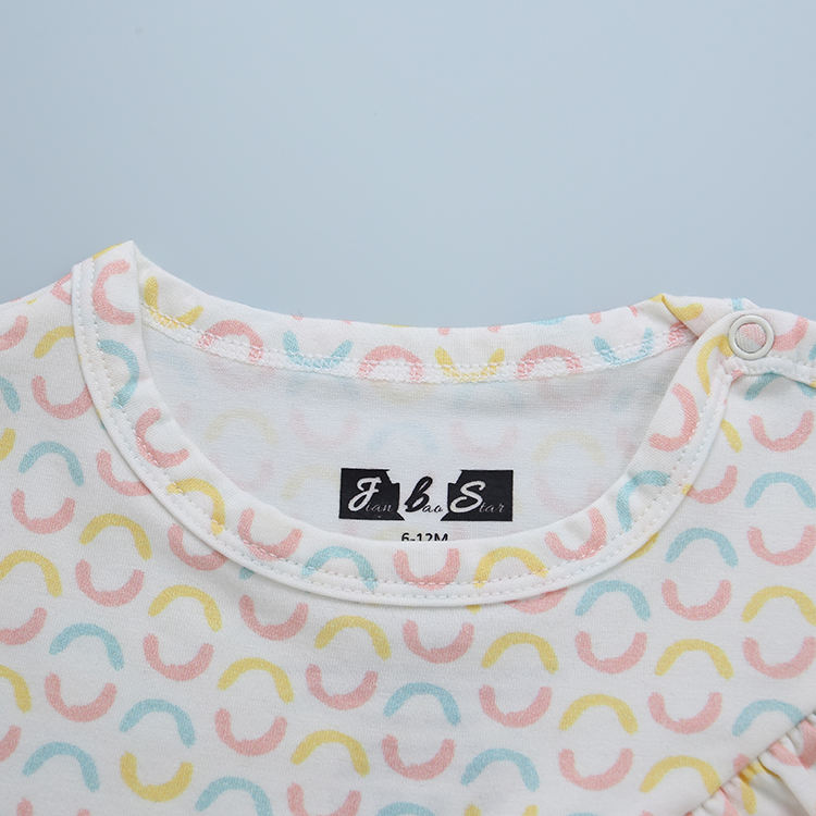 Vestido infantil de mangas compridas com estampa adorável de babados estilo inverno para bebês