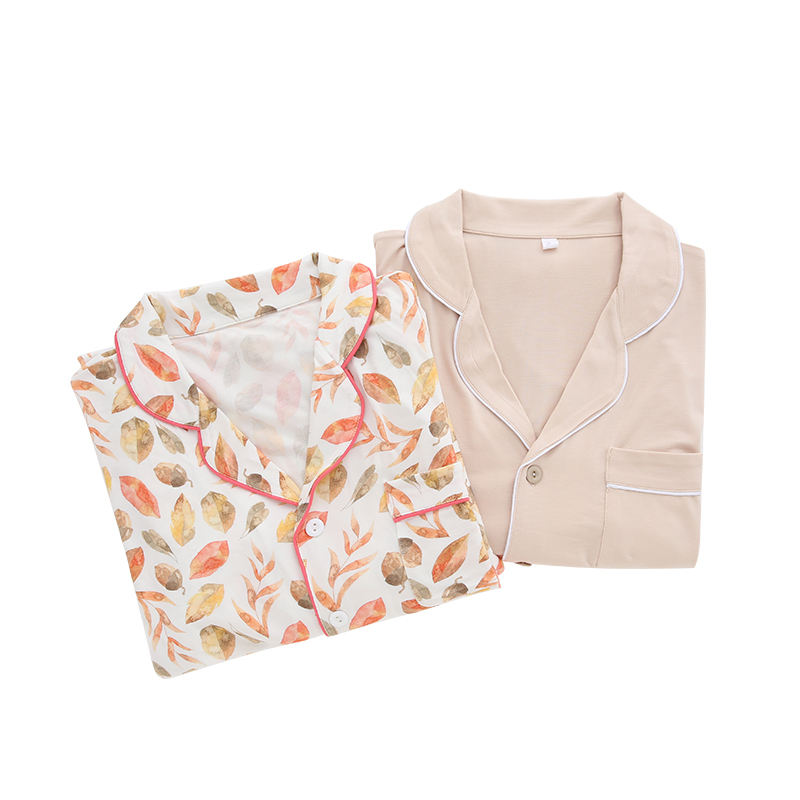 Pijama mãe de manga comprida em botão de viscose de bambu de alta qualidade, vestido feminino macio para dormir