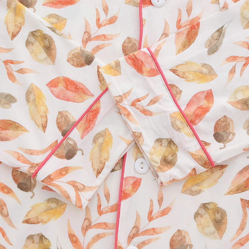 Pijama mãe de manga comprida em botão de viscose de bambu de alta qualidade, vestido feminino macio para dormir