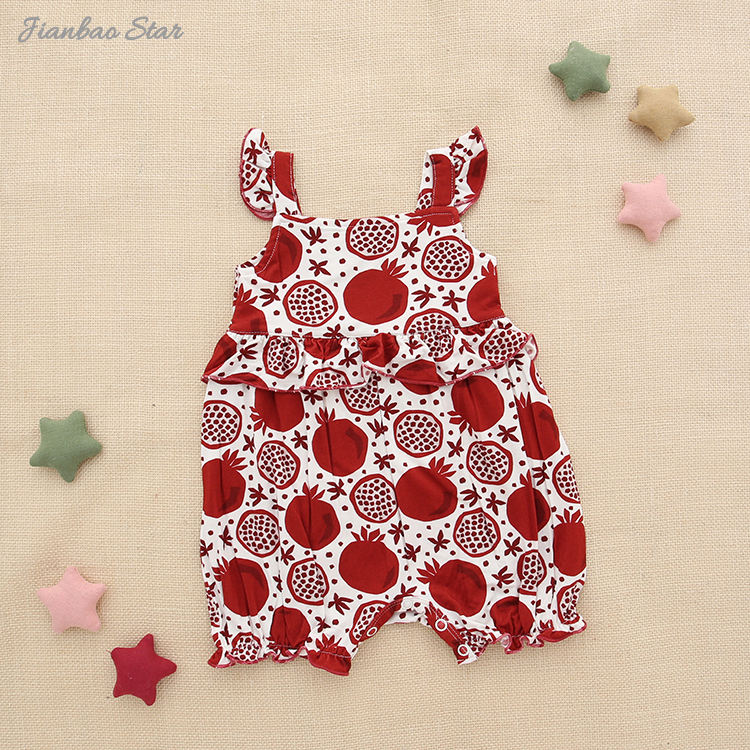 Novo lançamento plissado sem mangas macacão de bebê primavera verão incrível corte e estilo doce tecido de algodão de bambu roupas de meninas do bebê