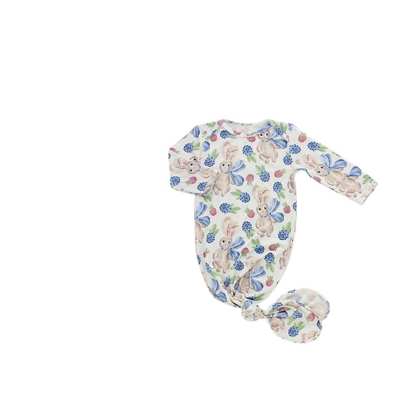 Conjuntos inteiros de pijamas para bebês recém-nascidos, 4 peças, todas as estações, com chapéu, luvas e cobertor, conjuntos de presentes para bebês