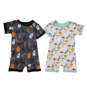 Atacado estilo clássico macacão verão algodão de bambu roupas infantis manga curta suspender adorável roupas de bebê