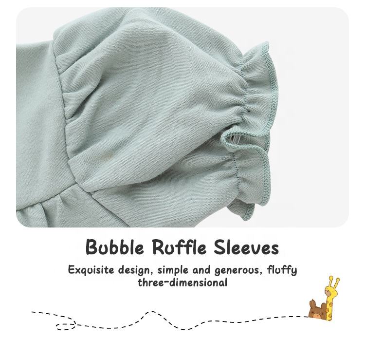 Moda atacado infantil roupas da menina do bebê verão de bambu algodão plissado manga macacão cor sólida vestido bodysuit roupas