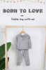 Preço de fábrica atacado roupas de bebê moda bebê menino conjunto outono meninos macio casual algodão topos com chapéu