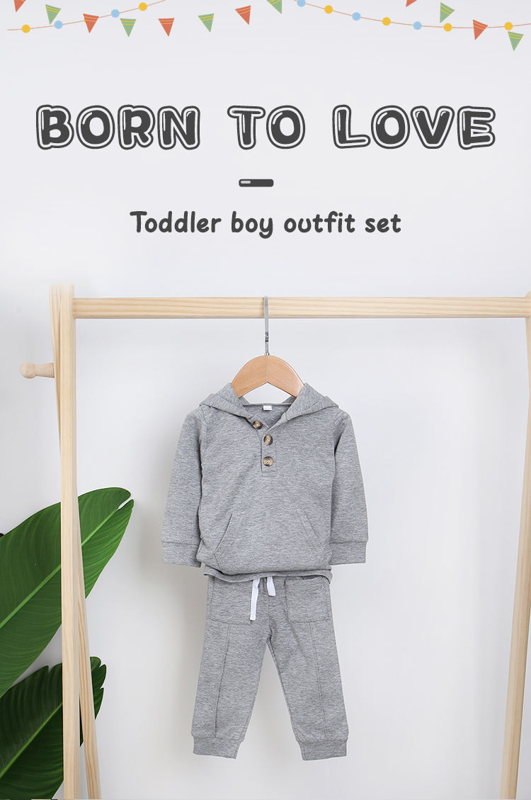 Preço de fábrica atacado roupas de bebê moda bebê menino conjunto outono meninos macio casual algodão topos com chapéu