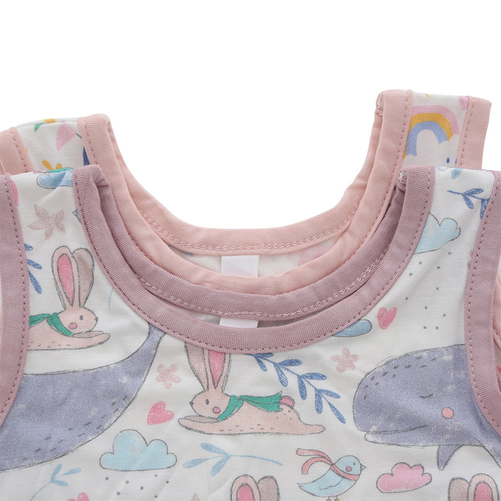 Impressão digital bebê meninas vestido atacado novo estilo verão venda quente padrão sem mangas adorável suspender roupas do bebê meninas