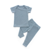 Conjunto de ternos de manga comprida de bambu elastano algodão macio conjunto de pijamas de bebê unissex roupas infantis ecológicas 2 peças roupas casuais