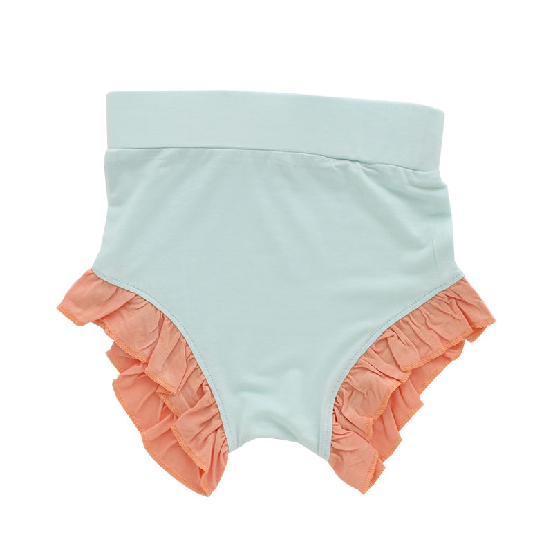 Bloomers estilo babado para meninas, com linda faixa de cabeça, estampa personalizada e design de cor sólida, shorts de verão para bebês