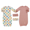 Nova venda quente infantil bebê meninas dormir camisolas de manga cheia crianças saco de dormir estilo o-collar pijamas com bandana