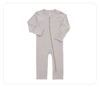 Clássico design de cor sólida suspender bambu algodão manga longa adorável bebê macacão outono crianças corpo terno macacões com zíper