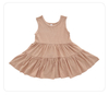 Vestido de bebê sem mangas estilo verão, atacado de alta qualidade, algodão de bambu, suspensório, saia macia para meninas