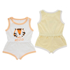 Direto da fábrica de bambu algodão malha bebê menino macacão primavera verão sem mangas roupas infantis adorável tigre personalizar impressão