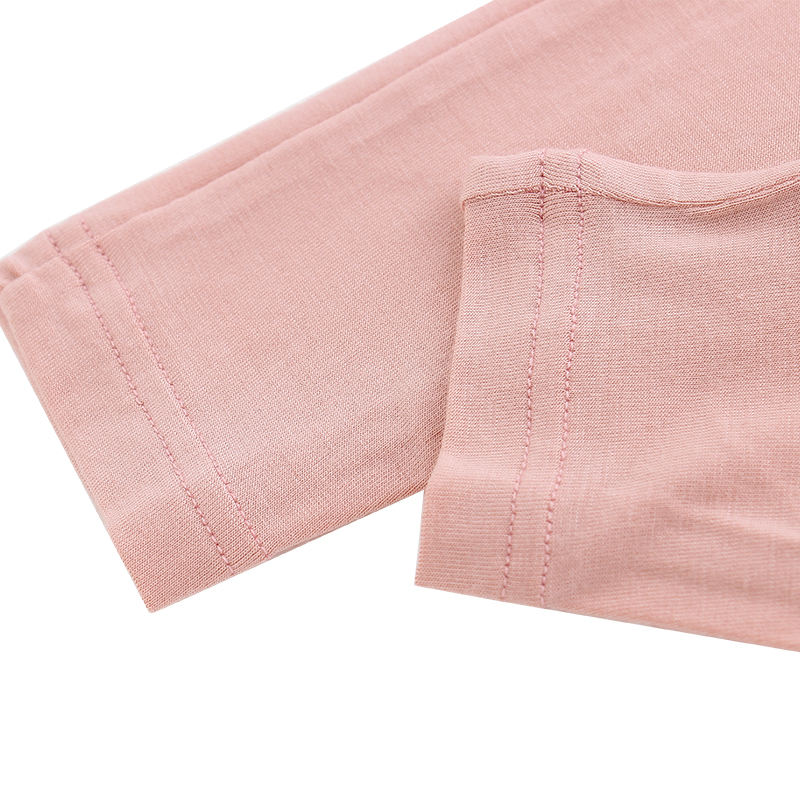 Nova venda quente da criança meninas crianças triplo plissado calças rosa personalizar cor bambu elastano mistura bebê crianças pequenas calças