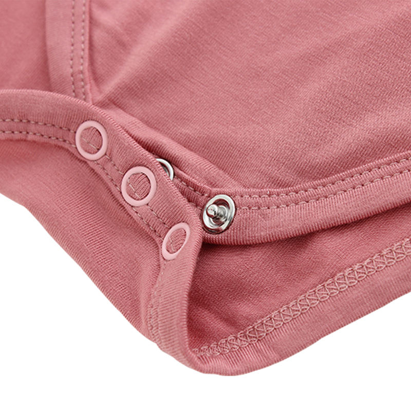 Clássico manga curta macacão de bebê macio bambu elastano tecido algodão ecológico roupas de bebê primavera verão estilo roupas