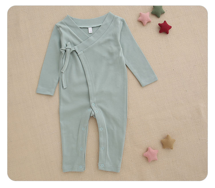 Novo conjunto de macacão de bebê de venda quente manga longa 95% viscose bambu 5% elastano impressão personalizada botão em branco macacão babi