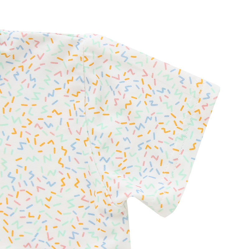 Conjunto de duas peças de roupas infantis para bebês, blusa de manga curta e calças compridas, design personalizado, cor sólida, conjunto de pijama infantil
