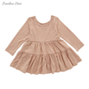 Novidades de fábrica alta qualidade babados atacado 100% algodão inverno vestidos de chá de bebê manga vestidos de bebê vestido de boneca