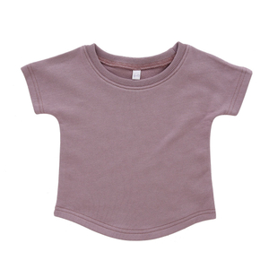 Camiseta clássica 100% algodão, cor sólida, roupa de dormir, bambu, algodão orgânico, manga curta, tops para bebês, roupas infantis