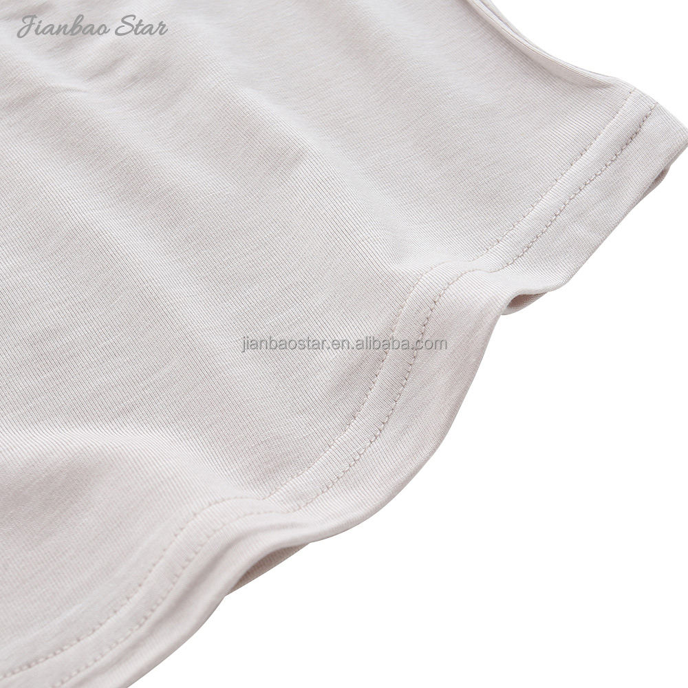 Estilo clássico roupa solta atacado cor sólida pijamas de algodão de bambu manga curta camiseta para bebês crianças adultos